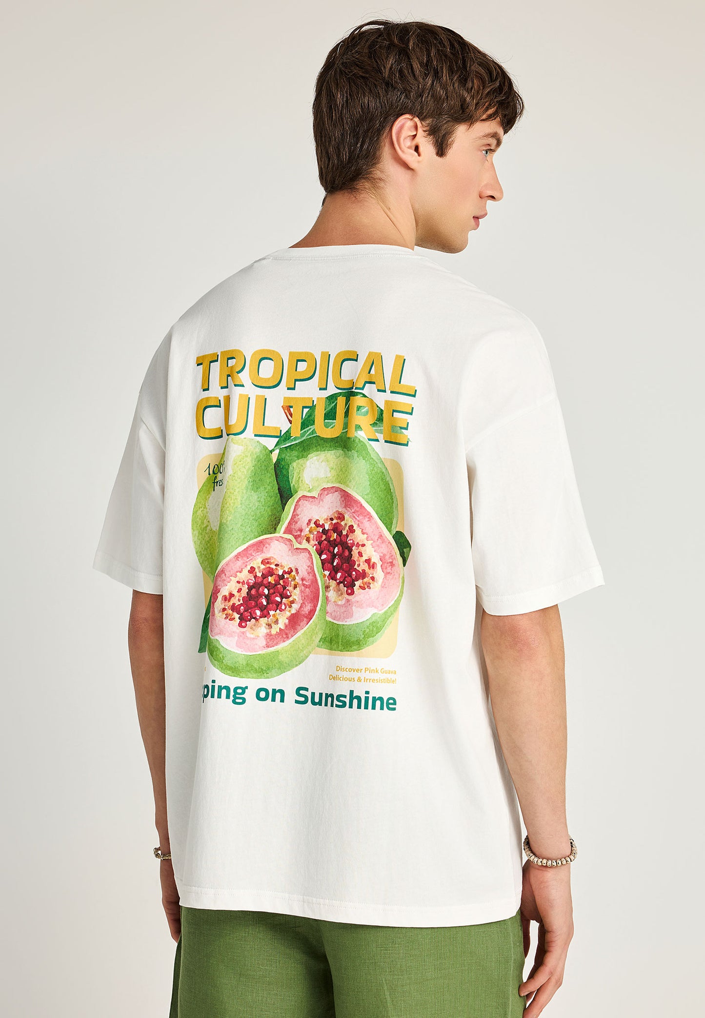 Ανδρικό Oversized T-Shirt Tropical Print Funky Buddha