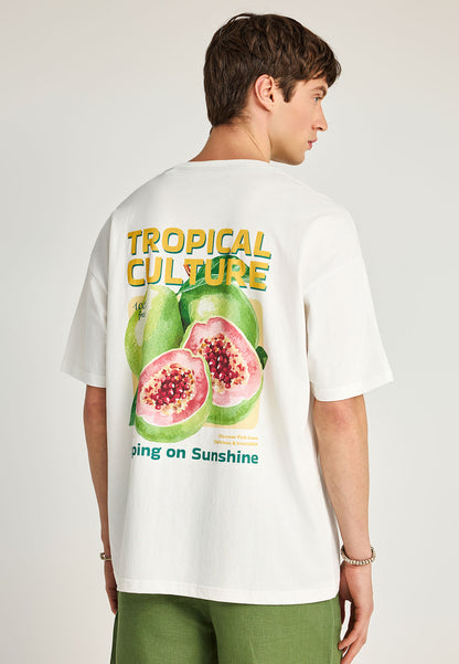 Ανδρικό Oversized T-Shirt Tropical Print Funky Buddha