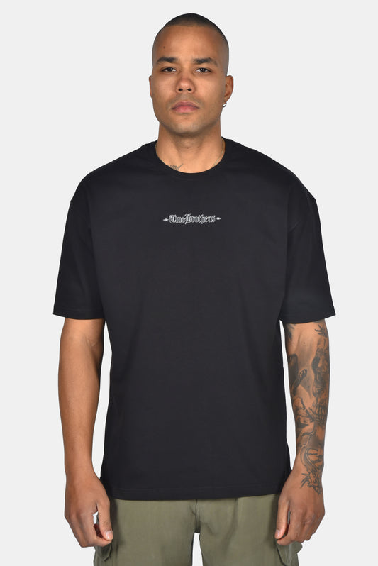 Oversized Ανδρικό T-Shirt Μαύρο Two Brothers