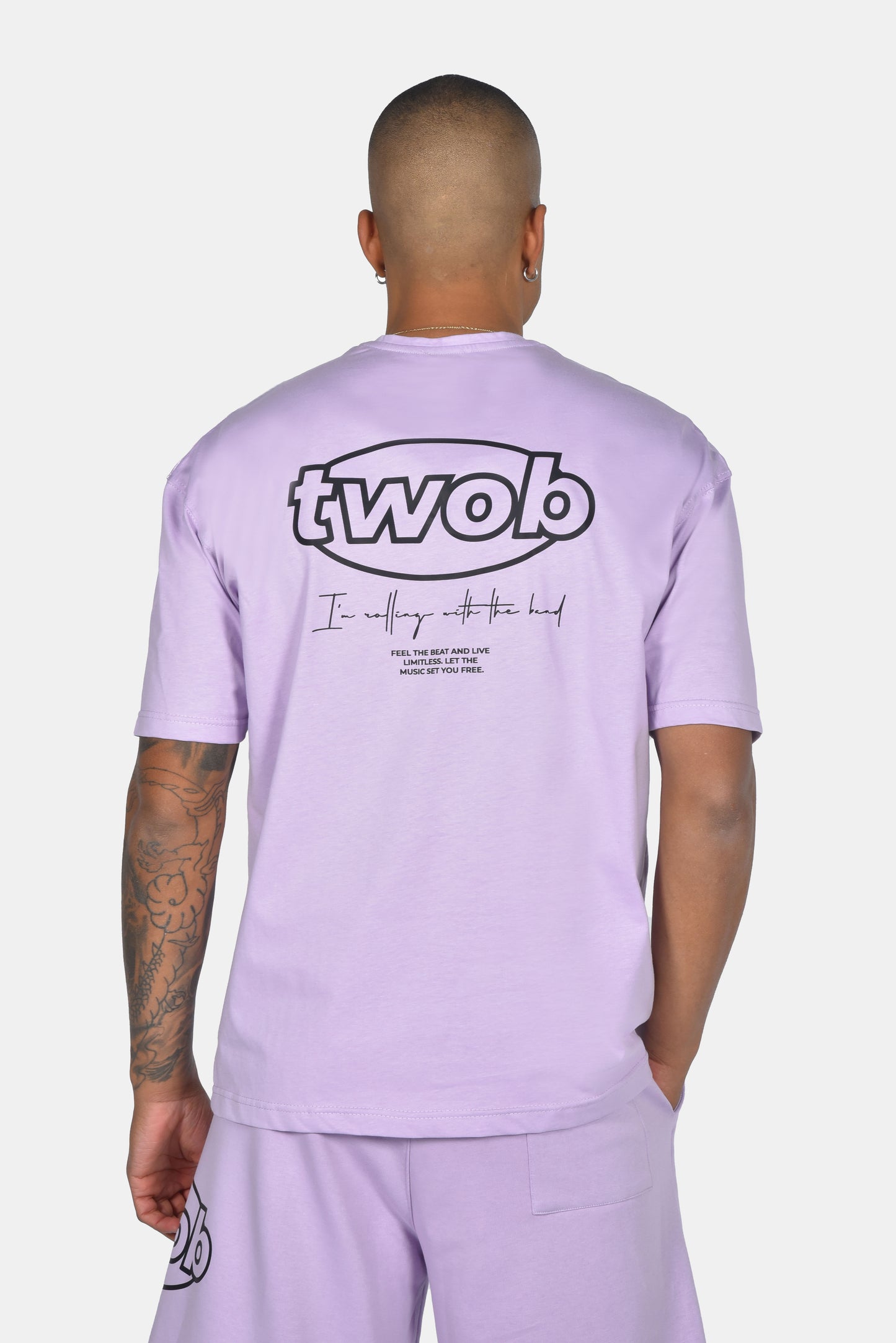 Ανδρικό Oversize T-Shirt Two Brothers Logo - Λιλά