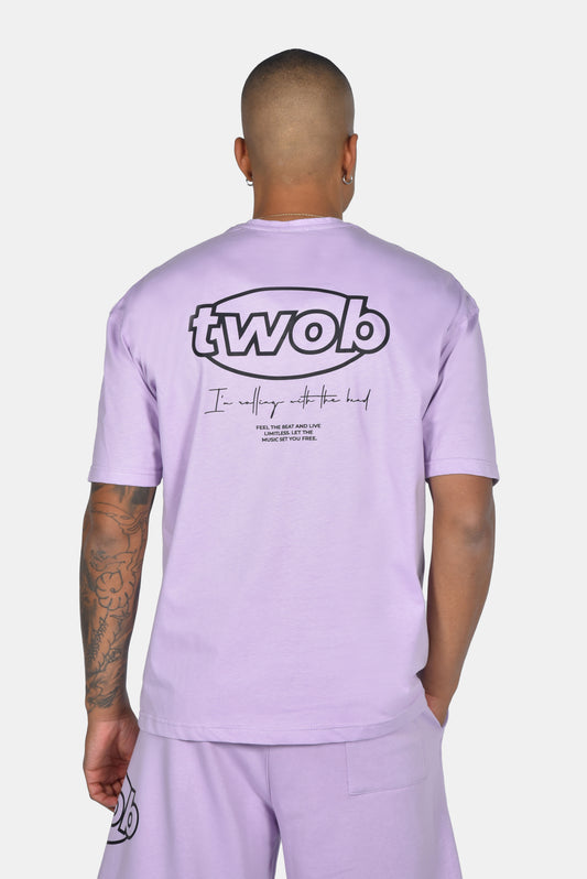 Ανδρικό Oversize T-Shirt Two Brothers Logo - Λιλά