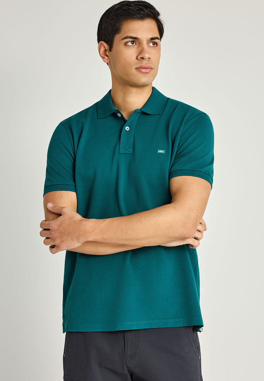 Ανδρικό polo Funky Buddha Essential Πετρόλ