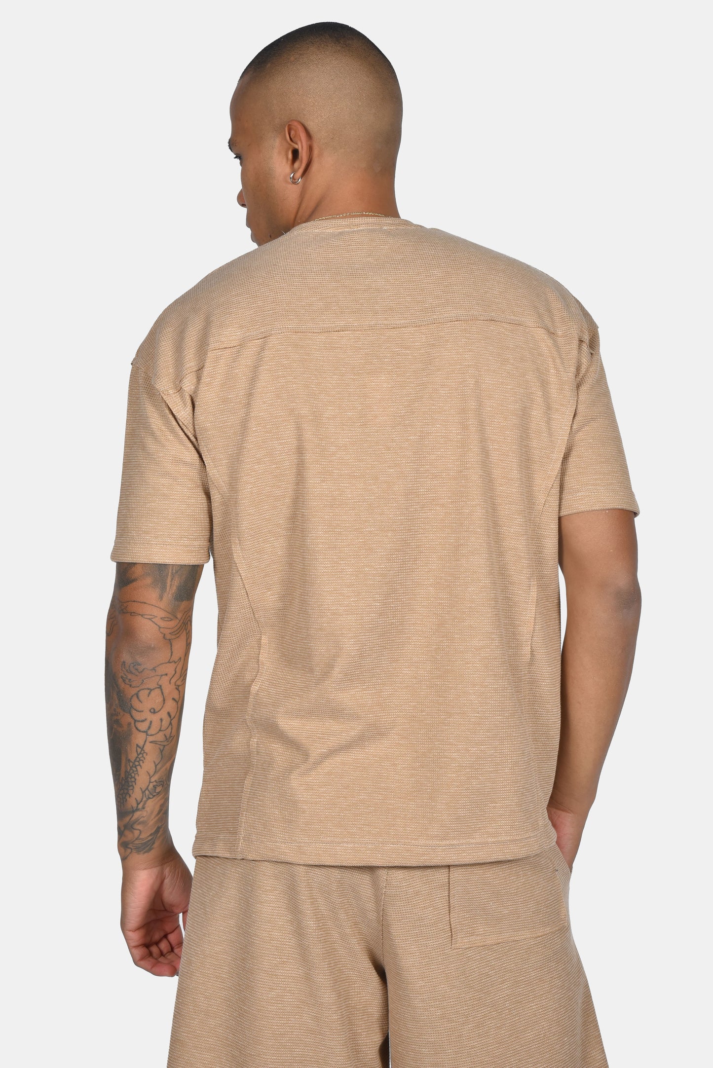 Ανδρικό t-shirt waffle Two Brothers Μπέζ