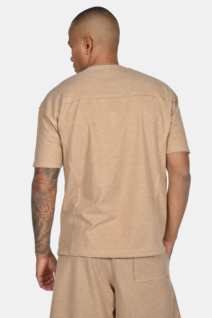 Ανδρικό t-shirt waffle Two Brothers Μπέζ