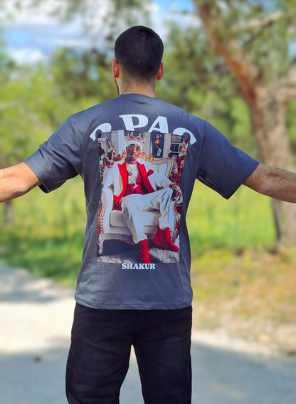 Oversize T-Shirt 2Pac - Ανθρακί