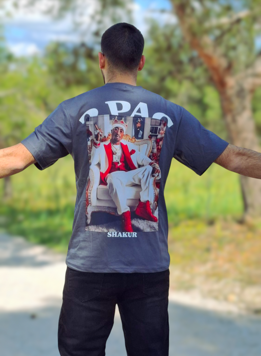 Oversize T-Shirt 2Pac - Ανθρακί