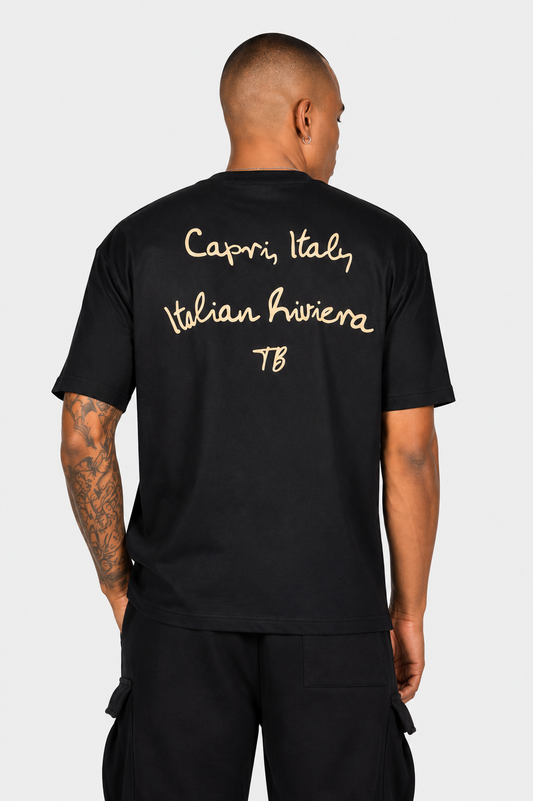 Oversize T-Shirt Capri Italy  Μαύρο