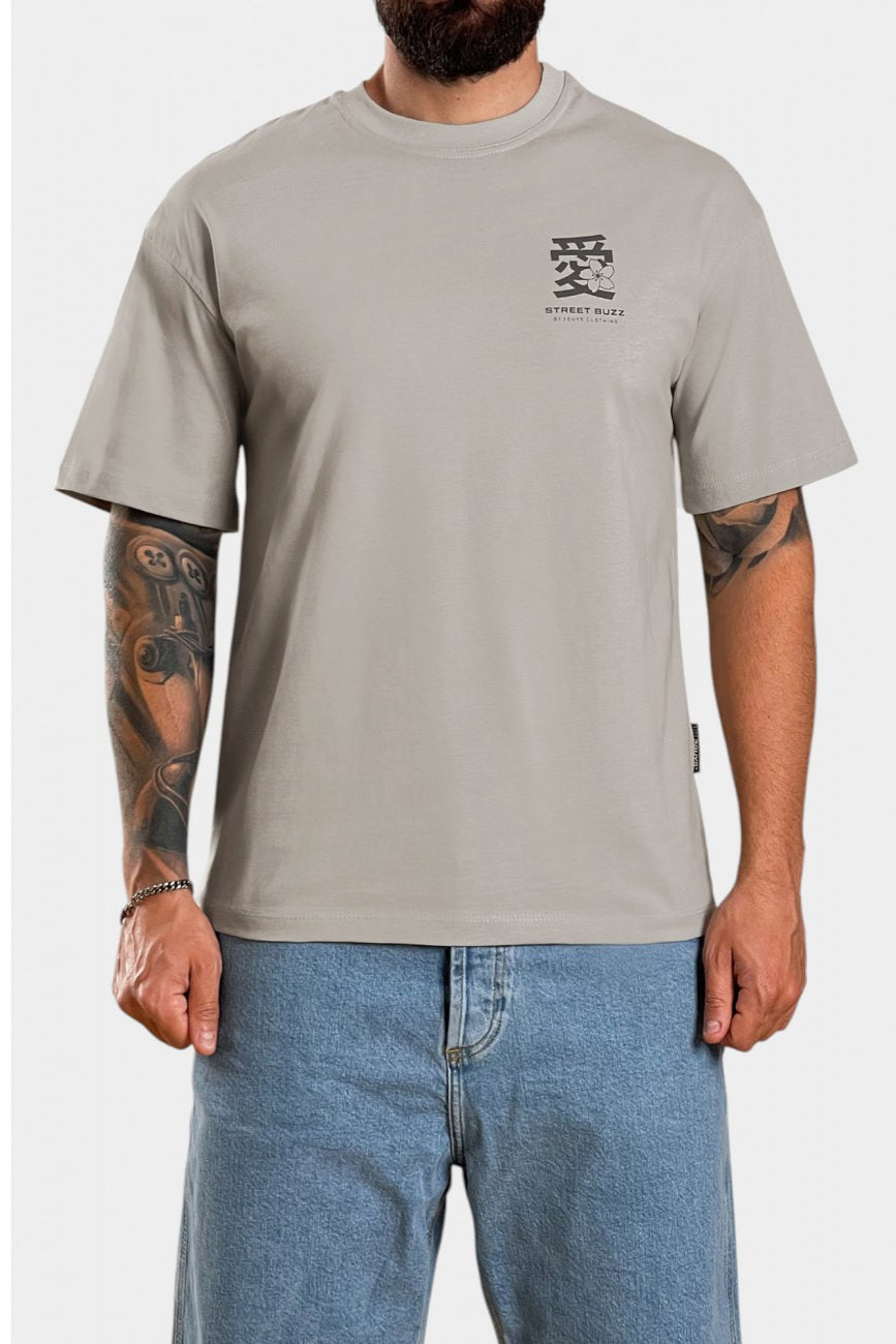 T-Shirt Almond Tree - Γκρί