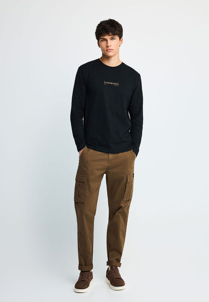 Ανδρική longsleeve Μπλούζα Funky Buddha Μαύρη