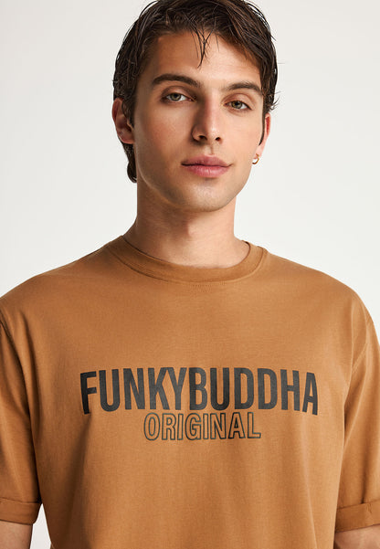 Ανδρικό T-Shirt Relax Fit Funky Buddha Mustard