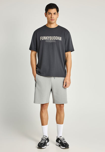 Ανδρικό T-Shirt Relax Fit Funky Buddha Ανθρακί