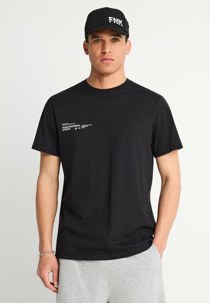Ανδρικό T-shirt Logo Print Funky Buddha Μαύρο