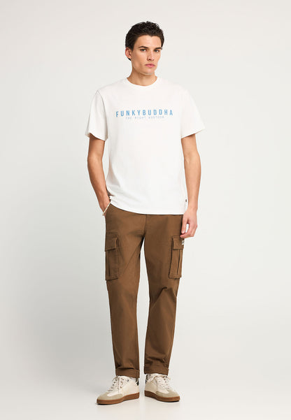 Ανδρικό Μαύρο T-Shirt Funky Buddha Essential Λευκό