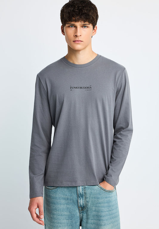 Ανδρική longsleeve Μπλούζα Funky Buddha Γκρί