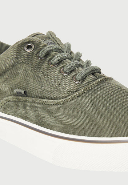 Ανδρικό Παπούτσι Casual Canva sneakers Deep Forest