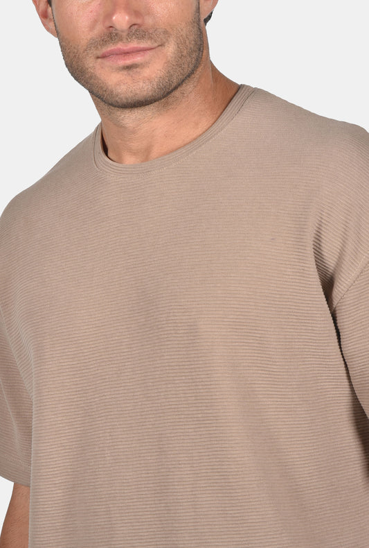 T-Shirt Oversize Two Brothers - Μπέζ Σκούρο