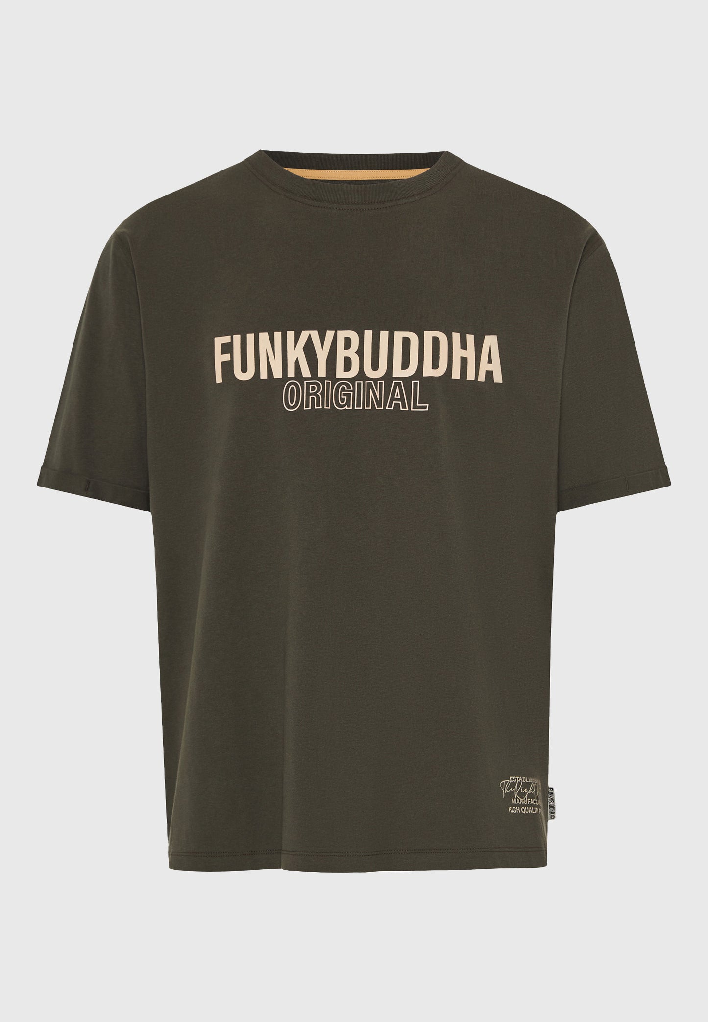 Ανδρικό T-Shirt Relax Fit Funky Buddha Χακί