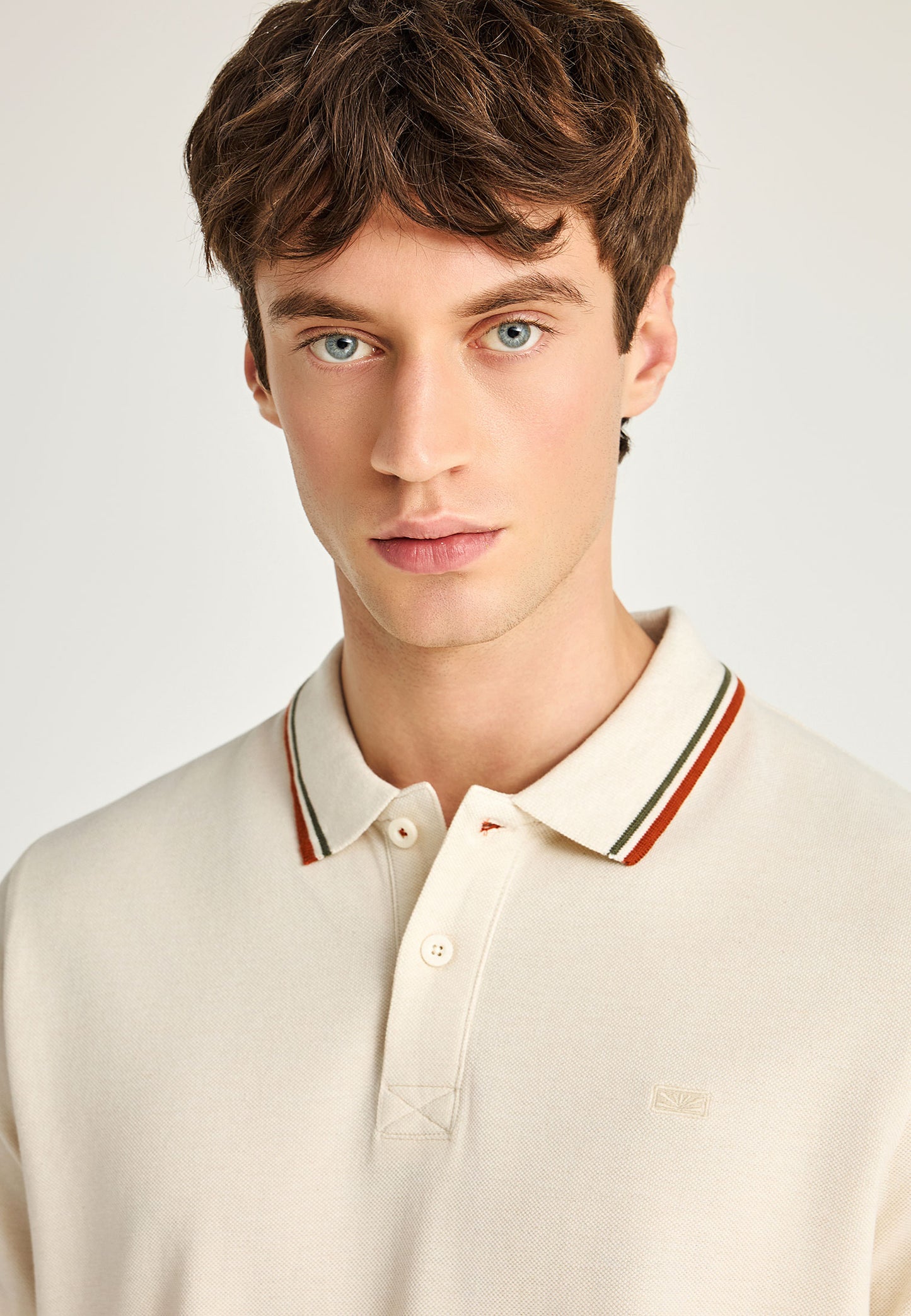 Ανδρικό Polo T-shirt Funky Buddha Εκρού