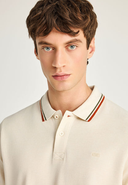 Ανδρικό Polo T-shirt Funky Buddha Εκρού