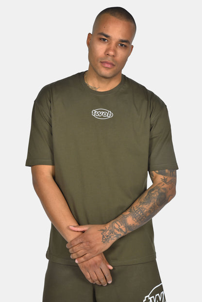 Ανδρικό Oversize T-Shirt Two Brothers Logo - Χακί