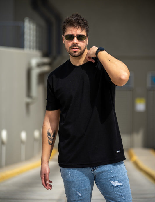 T-Shirt Σχεδιαστικό New Wave - Μαύρο