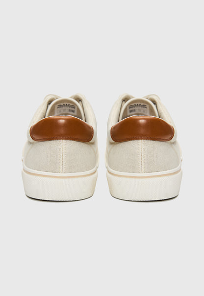 Ανδρικό Παπούτσι Casual Canva sneakers Εκρού