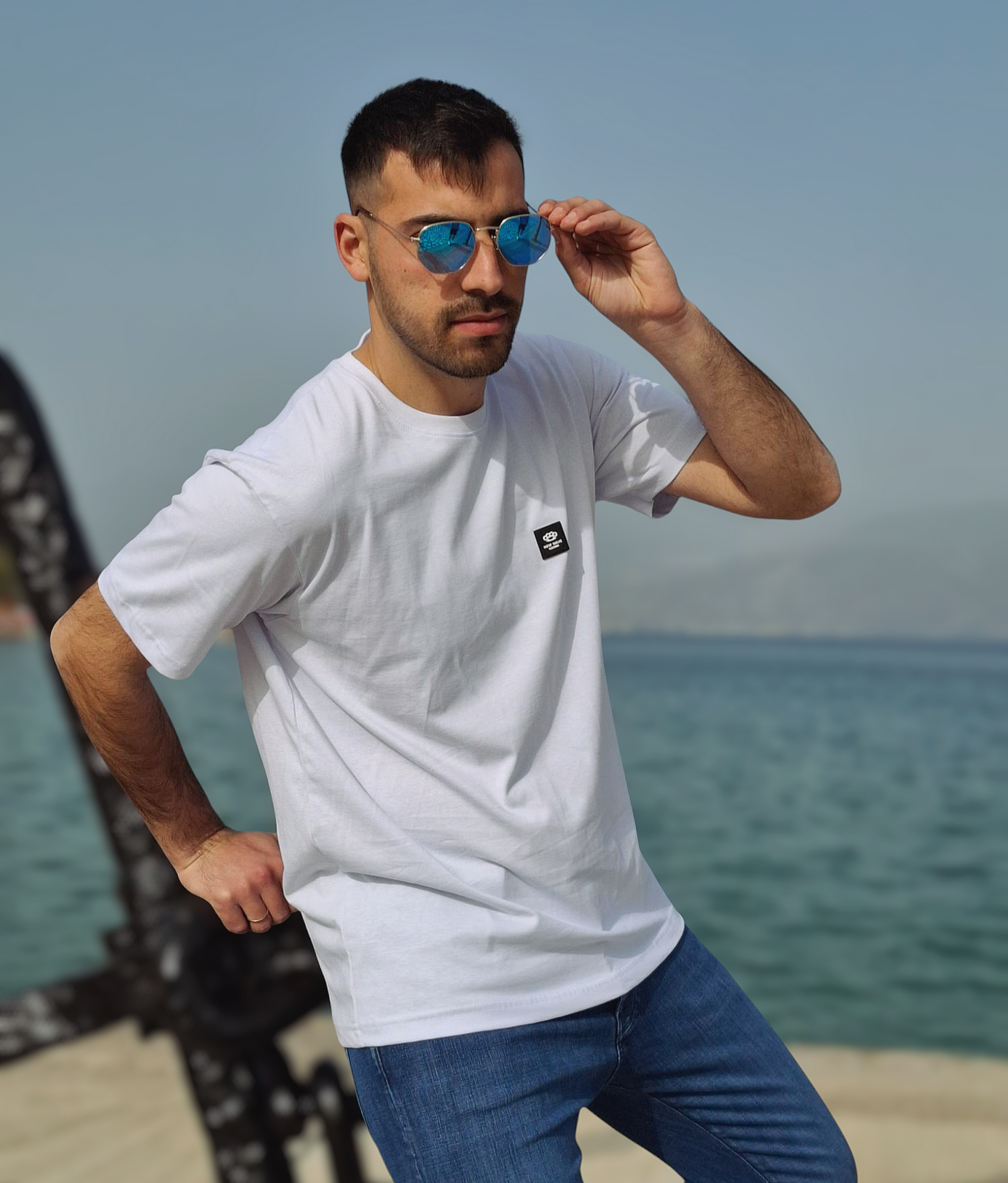 Oversize T-Shirt Cartoon Logo - Λευκό