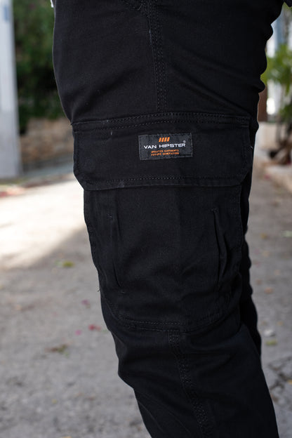 Παντελόνι Cargo Με Λάστιχο Vanhipster - Μαύρο