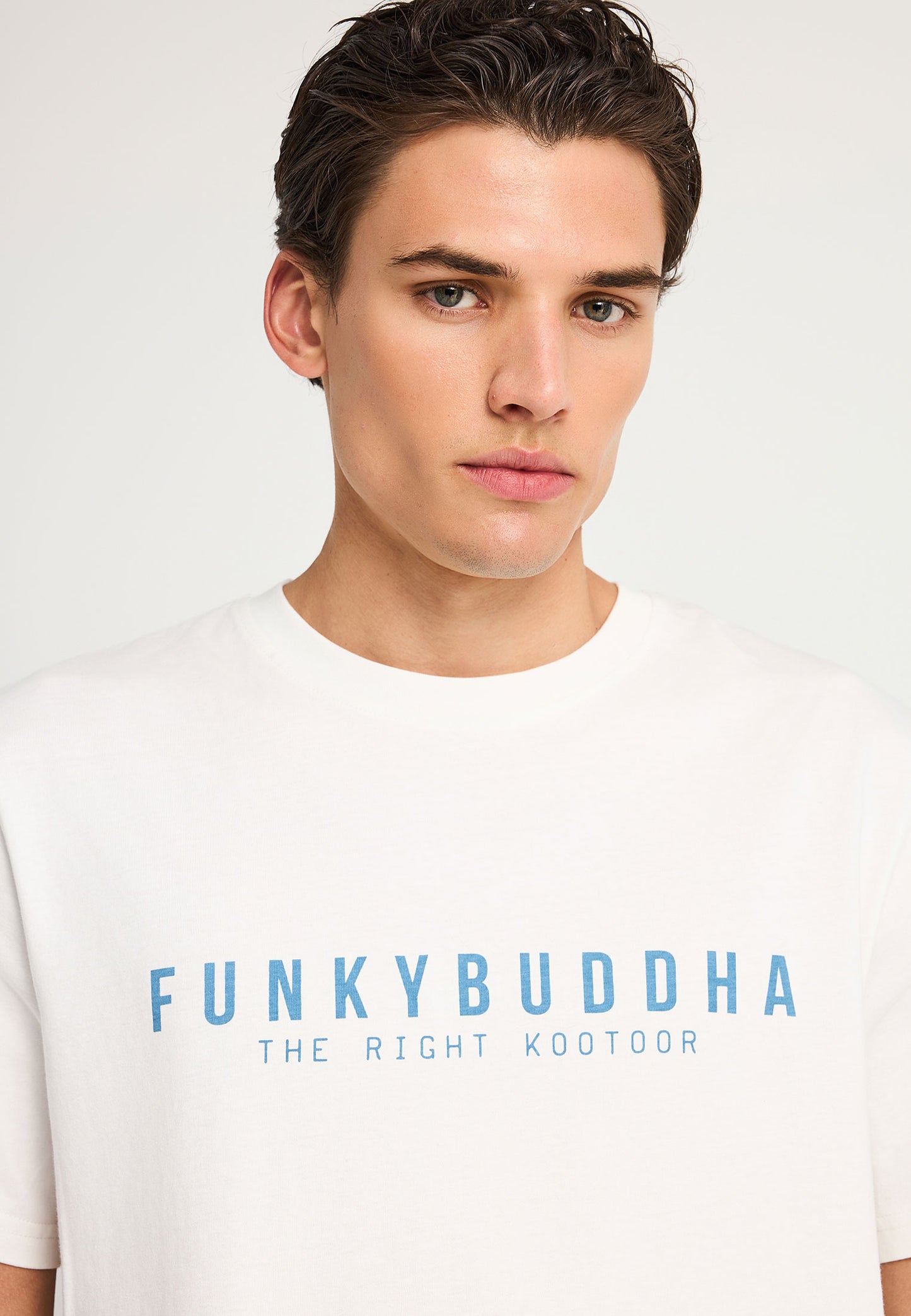 Ανδρικό Μαύρο T-Shirt Funky Buddha Essential Λευκό