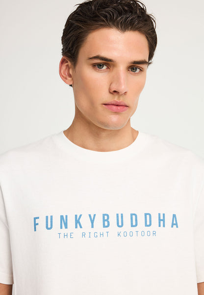 Ανδρικό Μαύρο T-Shirt Funky Buddha Essential Λευκό