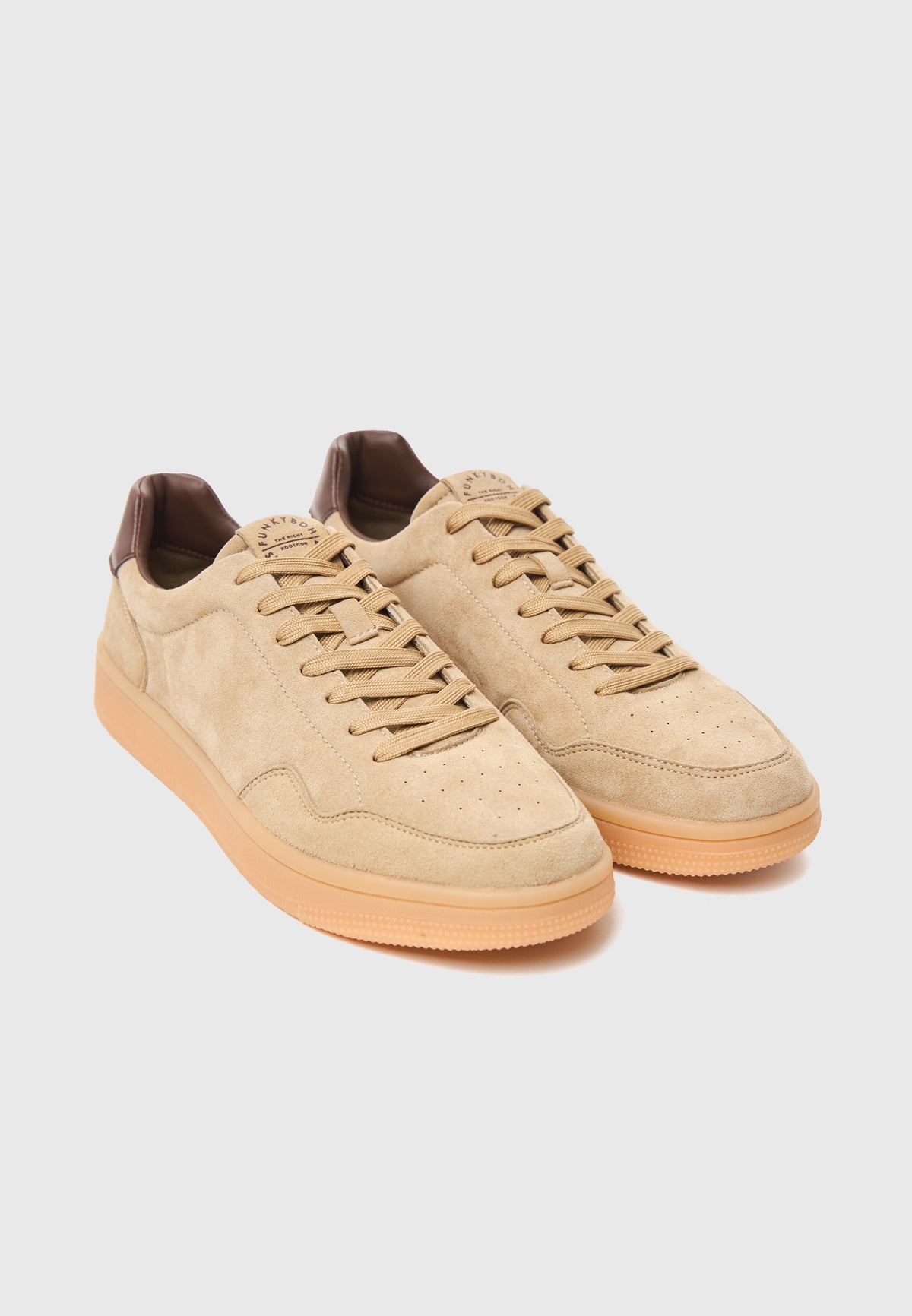 Ανδρικά Suede Court Sneakers με Δερμάτινο Heel Tab