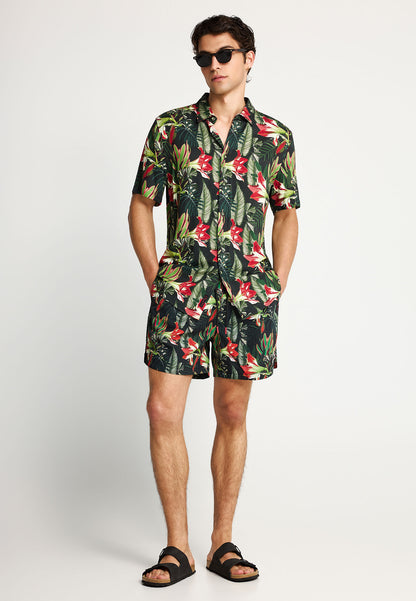Ανδρικό Μαγιό Floral Funky Buddha Μαύρο