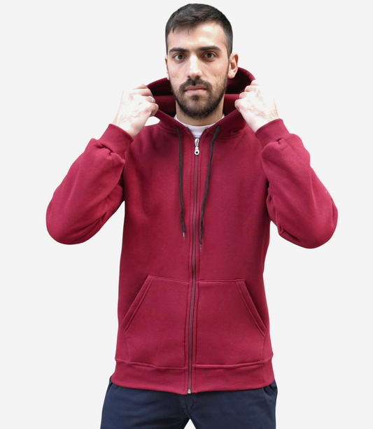Ζακέτα Hoodie Τρίκλωνη BODY MOVE - Μπορντό