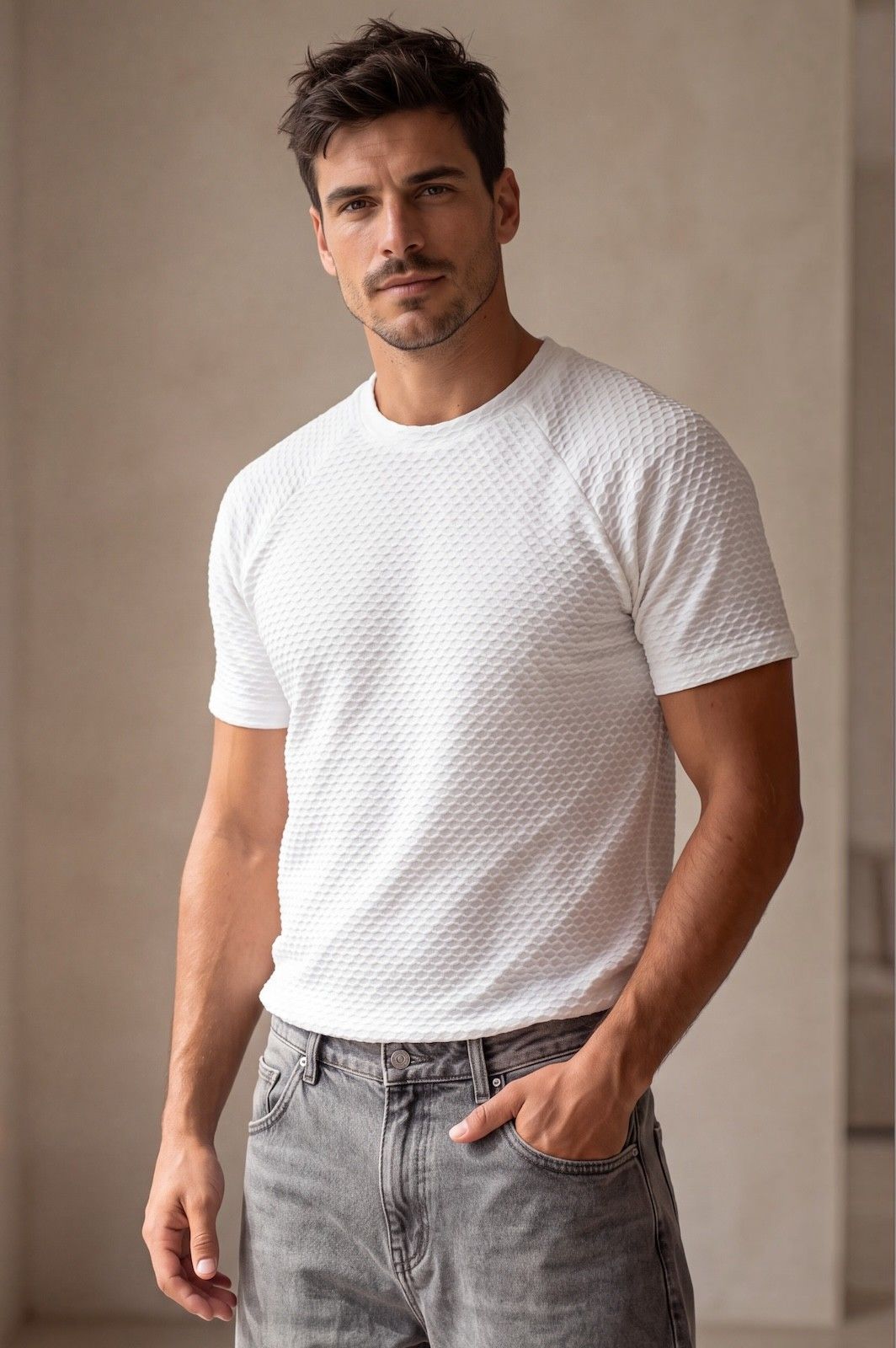Ανδρικό Χειμερινό T-shirt Nimbus Εκρού