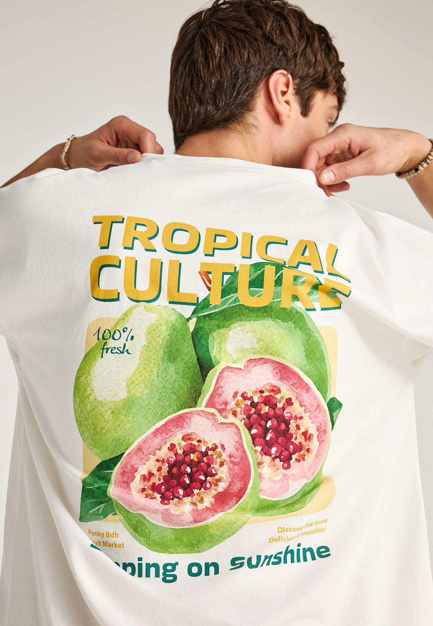 Ανδρικό Oversized T-Shirt Tropical Print Funky Buddha