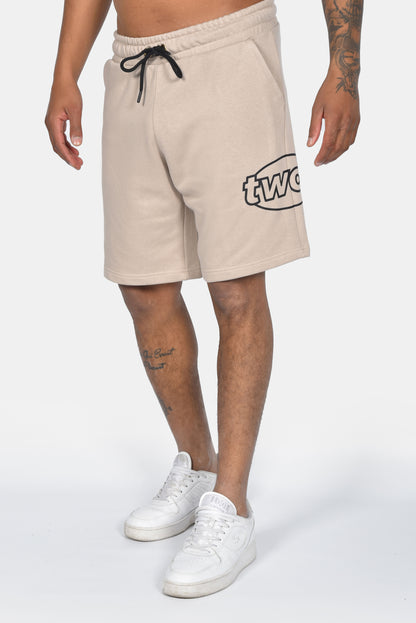 Ανδρική Βερμούδα Oversized Print Two Brothers Μπεζ