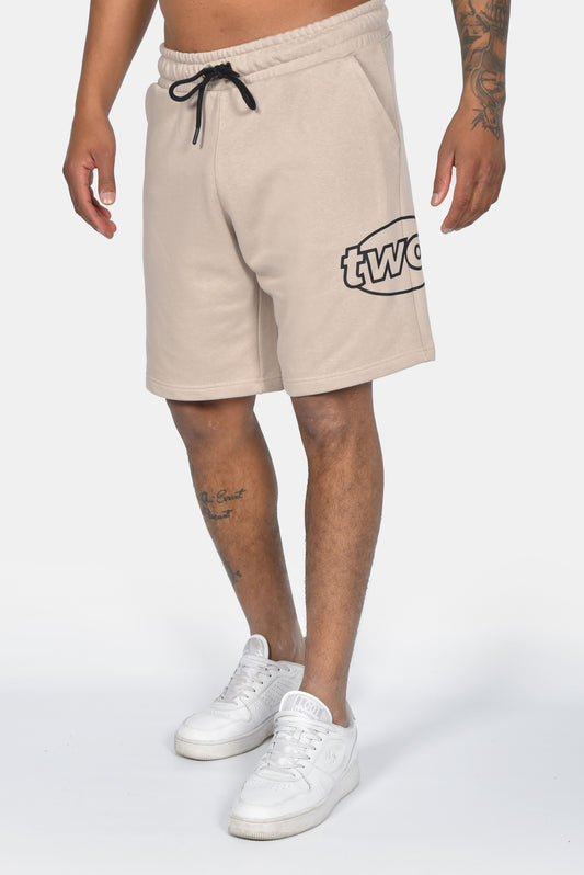 Ανδρική Βερμούδα Oversized Print Two Brothers Μπεζ