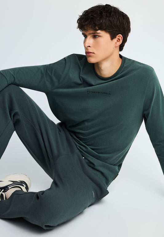 Ανδρική longsleeve Μπλούζα Funky Buddha Πράσινη