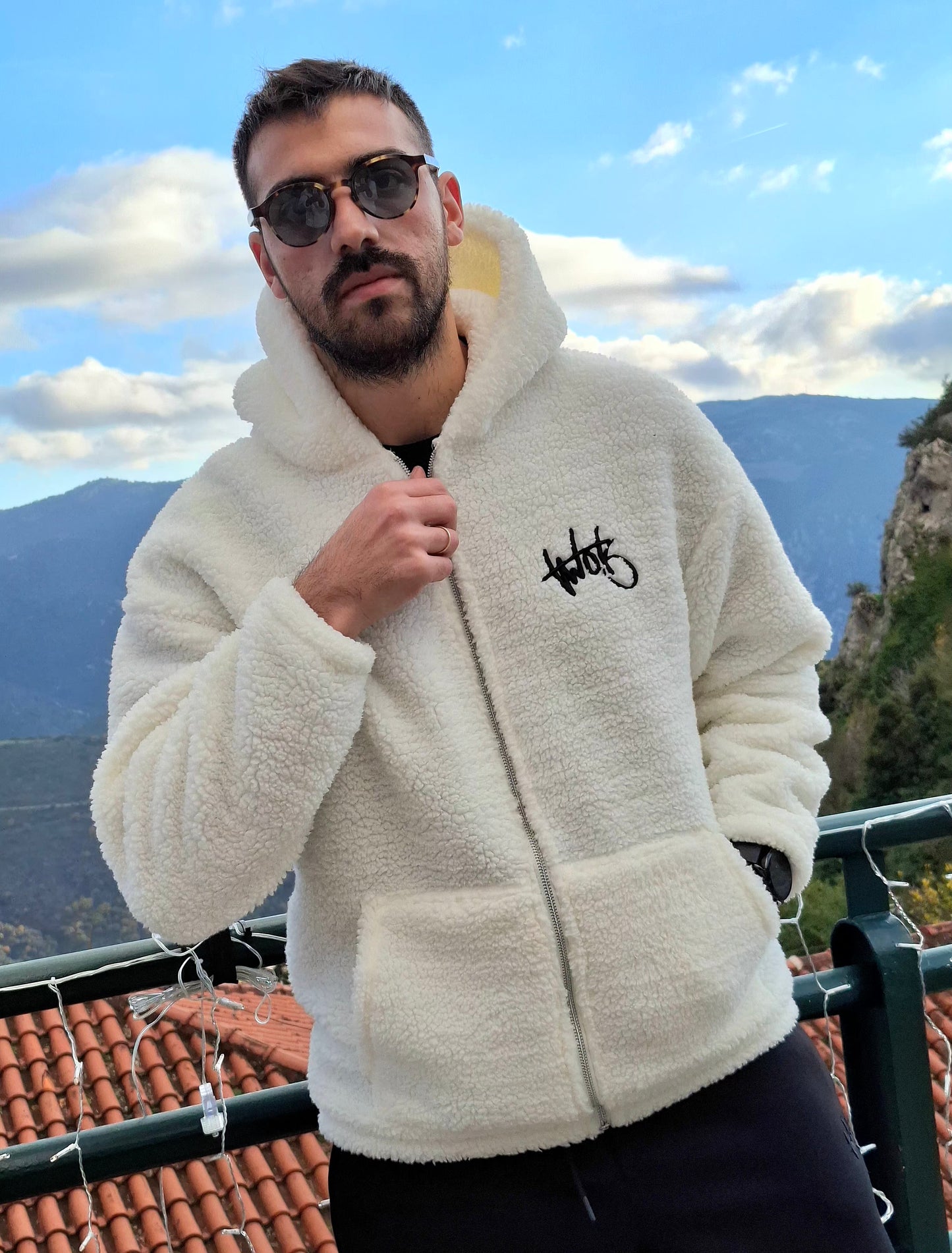 Ζακέτα Oversize Γουνάκι Two Brothers  - Εκρού