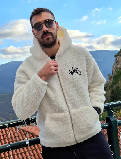 Ζακέτα Oversize Γουνάκι Two Brothers  - Εκρού