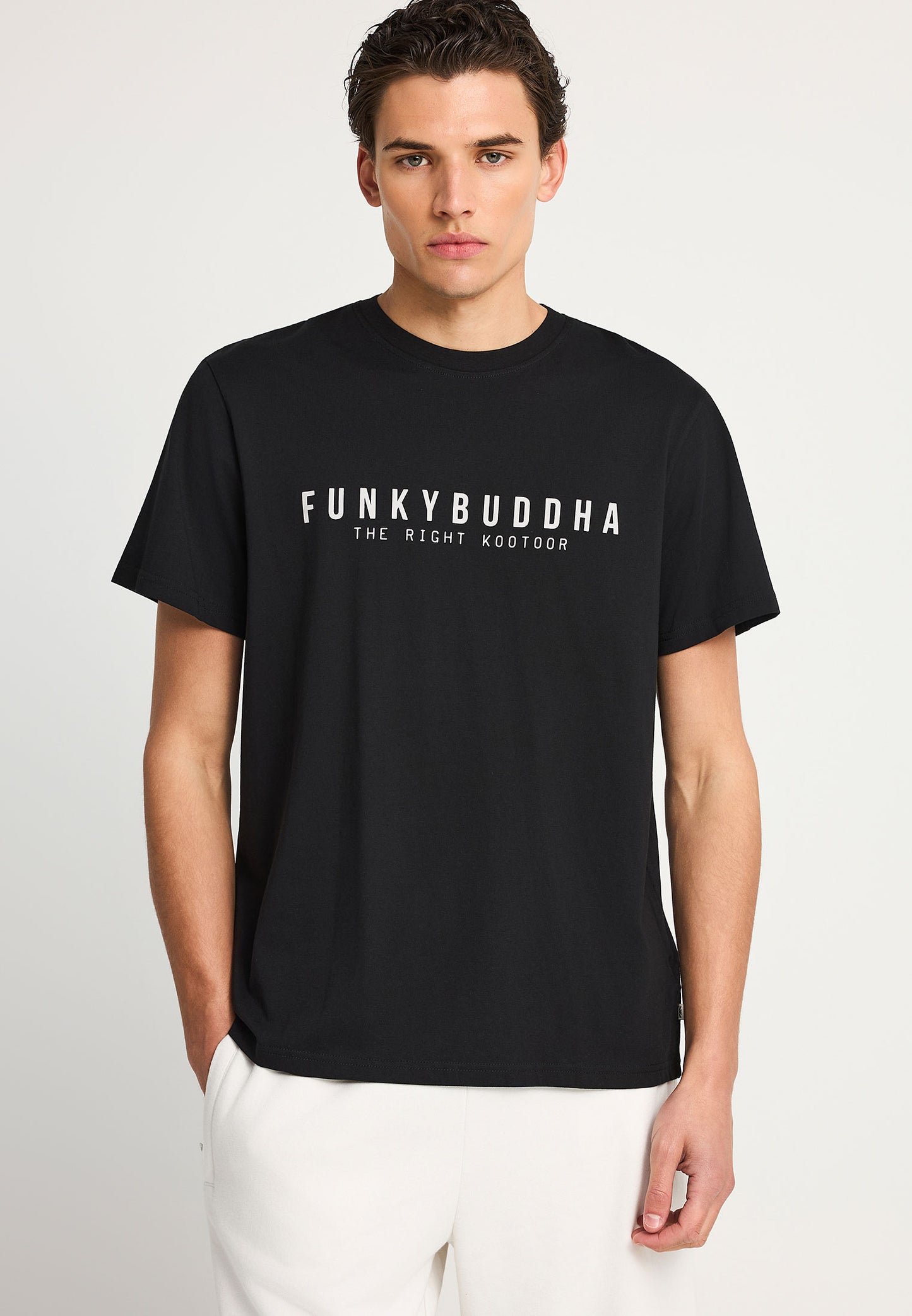 Ανδρικό Μαύρο T-Shirt Funky Buddha Essential Μαύρο