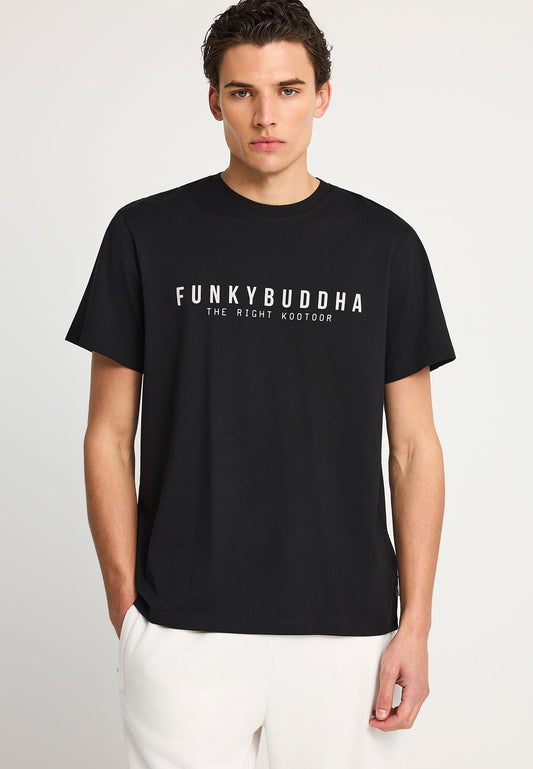 Ανδρικό Μαύρο T-Shirt Funky Buddha Essential Μαύρο