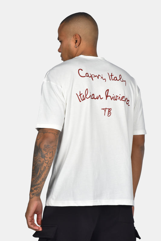 Oversize T-Shirt Capri Italy  Λευκό