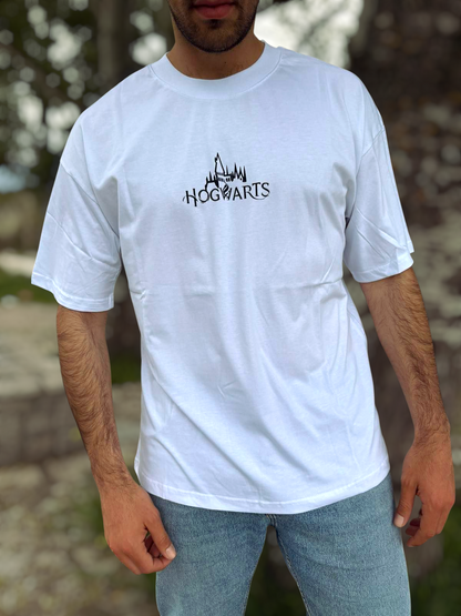 T-Shirt Oversize Wizard Logo - Λευκό