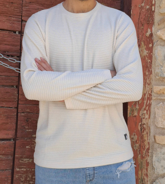 Μπλούζα Waffle Hackers  - Μπέζ