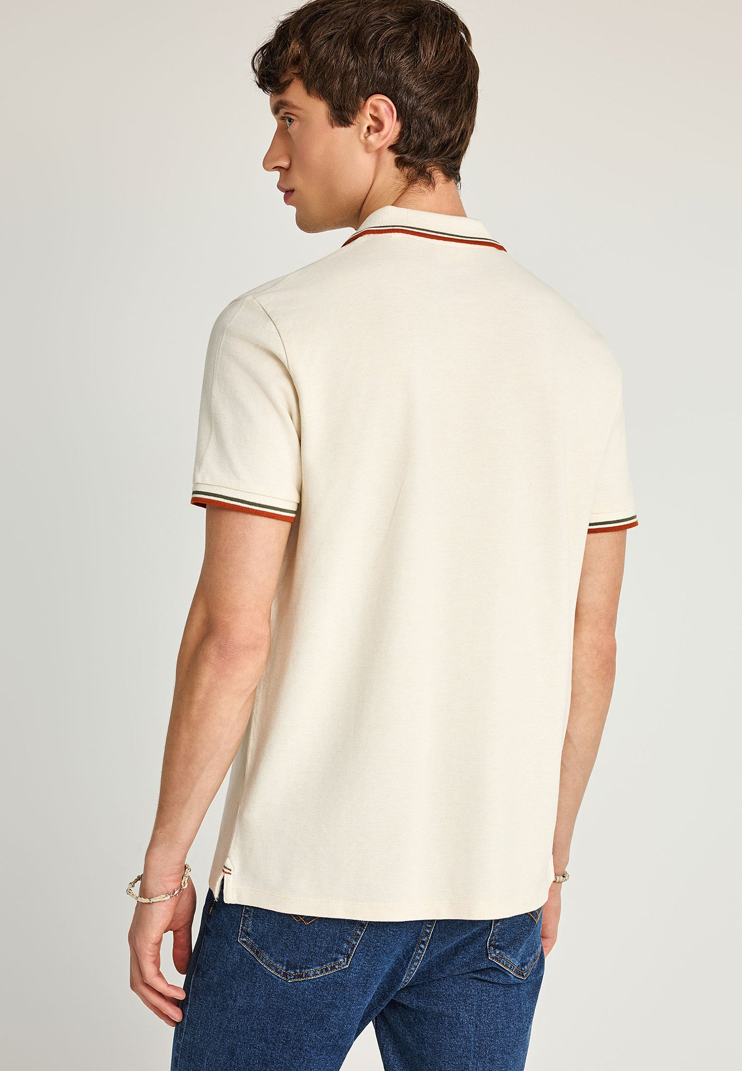 Ανδρικό Polo T-shirt Funky Buddha Εκρού