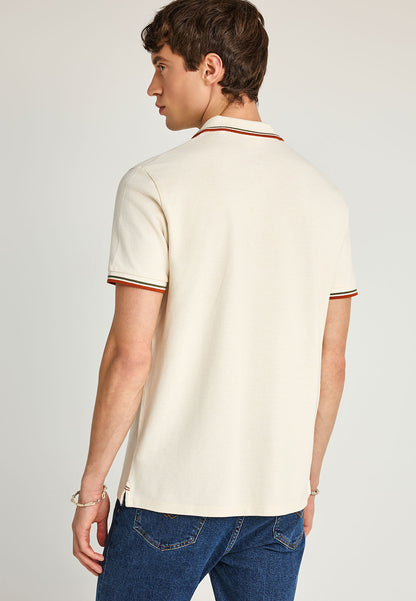 Ανδρικό Polo T-shirt Funky Buddha Εκρού