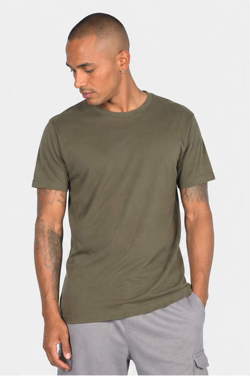 T-Shirt Clever με Print Πλάτης Χακί