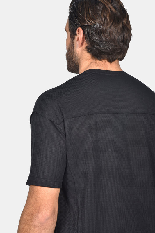 Ανδρικό t-shirt waffle Two Brothers Μαύρο