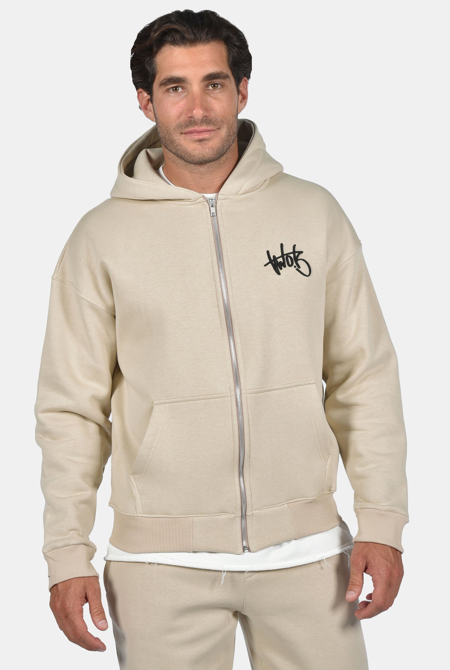 Ζακέτα Φούτερ κουκούλα Two Brothers  - Μπέζ